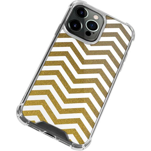 Gold Chevron iPhone 13 Pro Max Clear Case